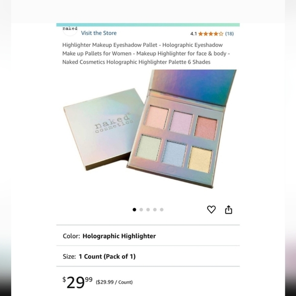 Naked Cosmetics Holographic Highlighter Palette Makeup Face Glow Shimmer NIB - Picture 4 of 5